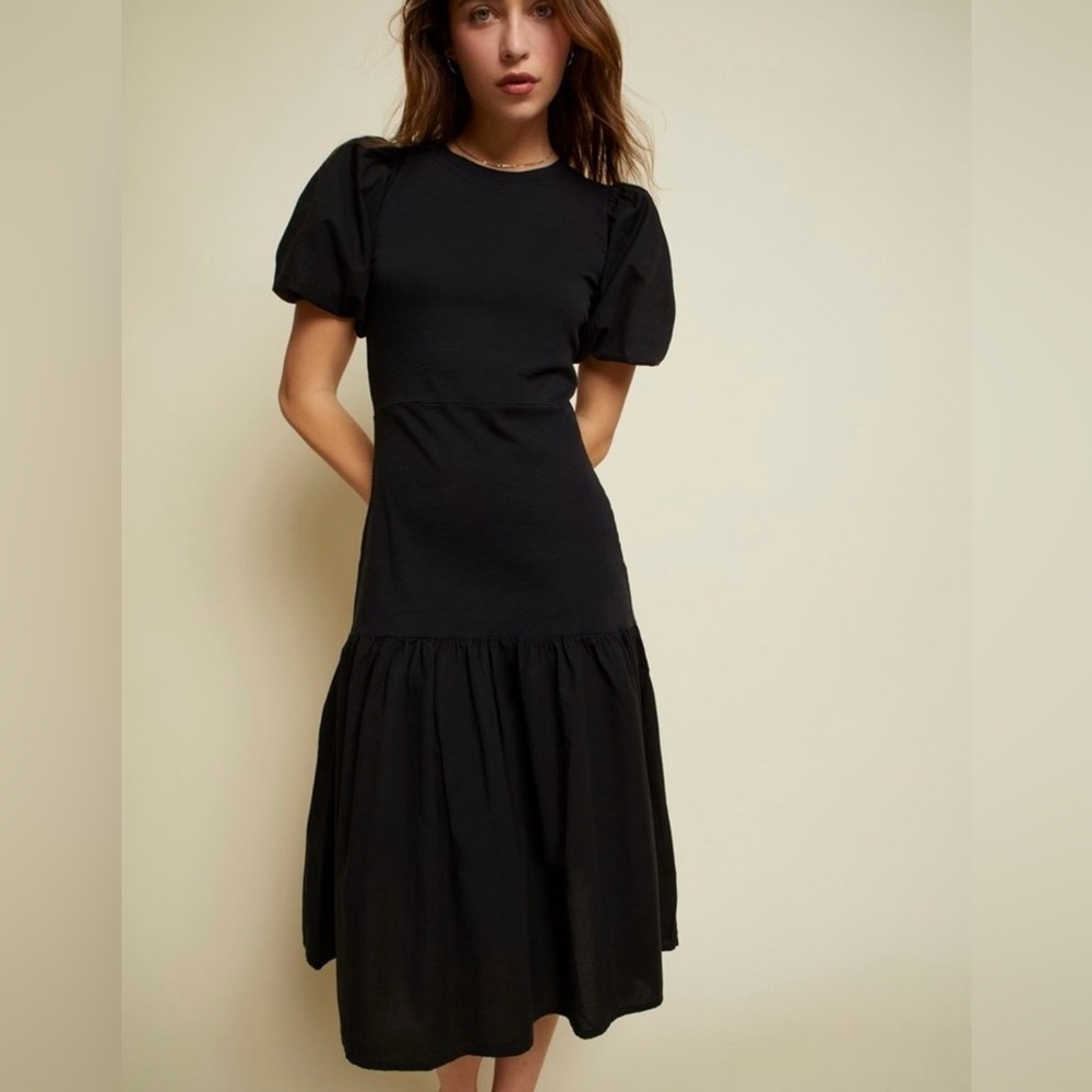 National Puff Sleeve Midi Dress